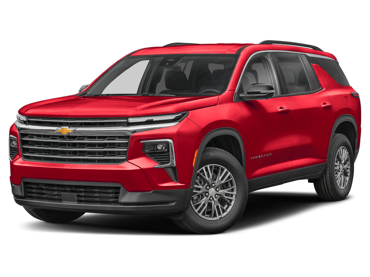 2025 Chevrolet Traverse LT in Summit White — front three-quarter view