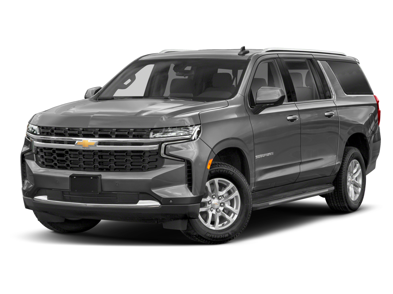 2023 Chevrolet Suburban LS in Radiant Red Tintcoat — front three-quarter view