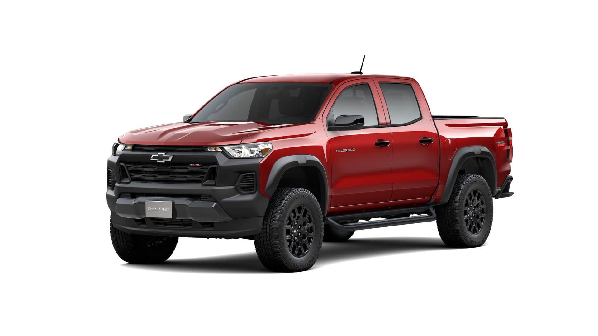 2026 Chevrolet Colorado Trail Boss in Radiant Red Tintcoat — front three-quarter view