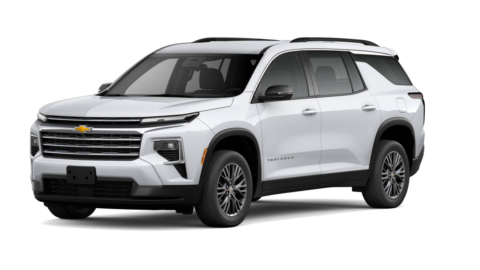 2026 Chevrolet Traverse LT in Polar White Tricoat — front three-quarter view