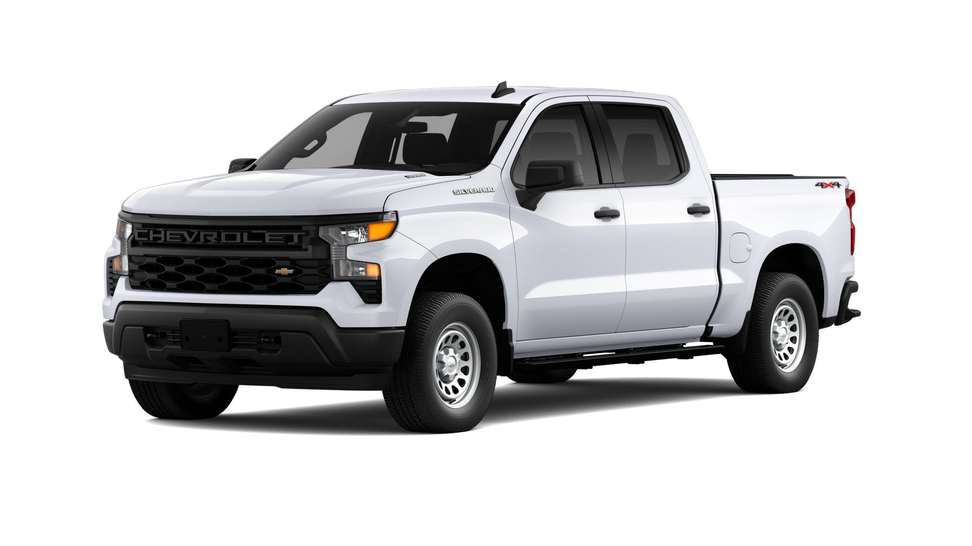 2026 Chevrolet Silverado 1500 WT in Summit White — front three-quarter view