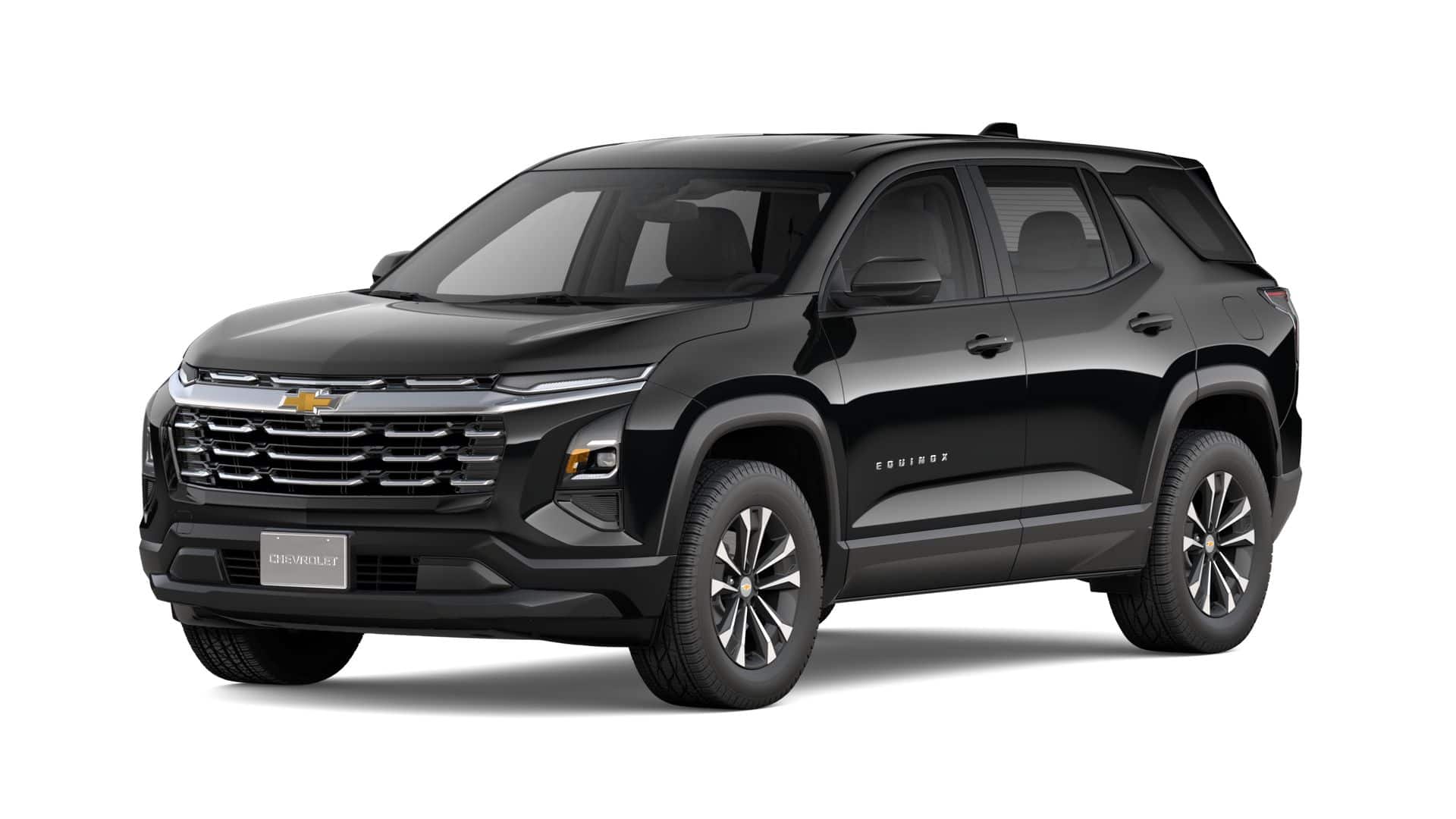 2027 Chevrolet Equinox LT in Mosaic Black Metallic — front three-quarter view